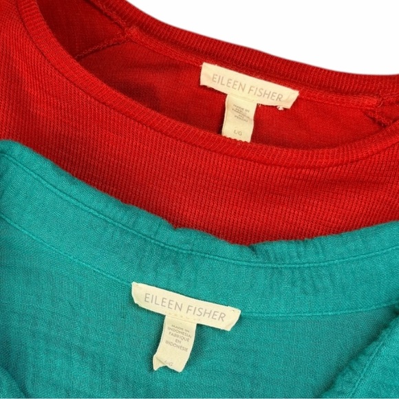 Eileen Fisher Women's 100% Organic Cotton Short Sleeve Tops Size Large (2-Pack) - Picture 3 of 16